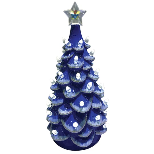 Santa's Workshop 14" NCAA College Team Ceramic LED Christmas Tree By Santasworkshop in University Of Kansas | 7" x 7" x 14" | Michaels®